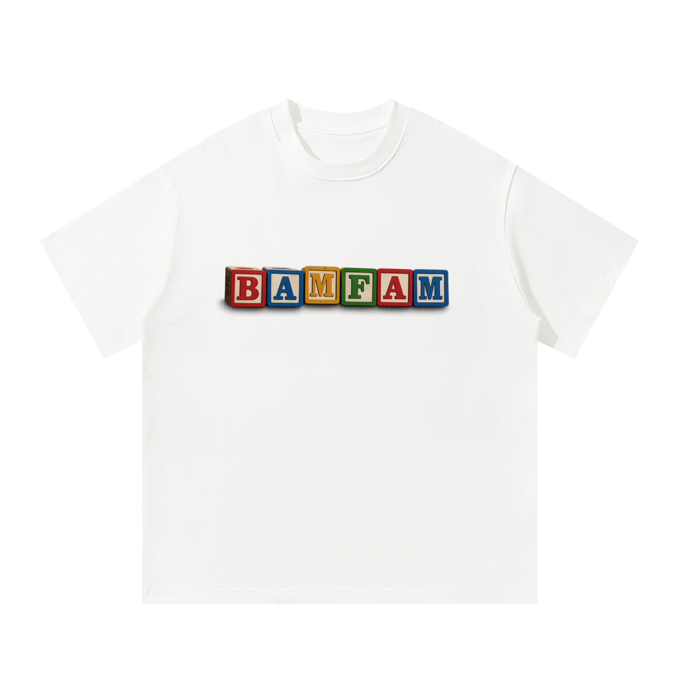 White BAMFAM Block Oversized Tee